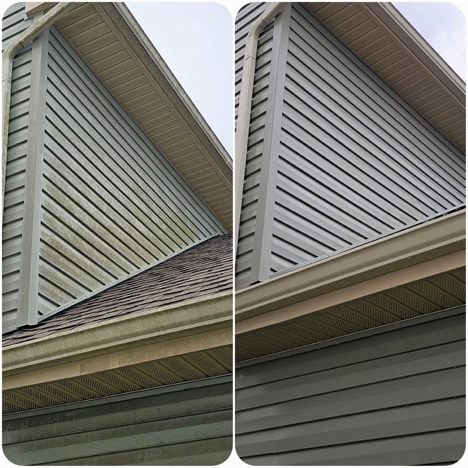 House siding soft wash before and after